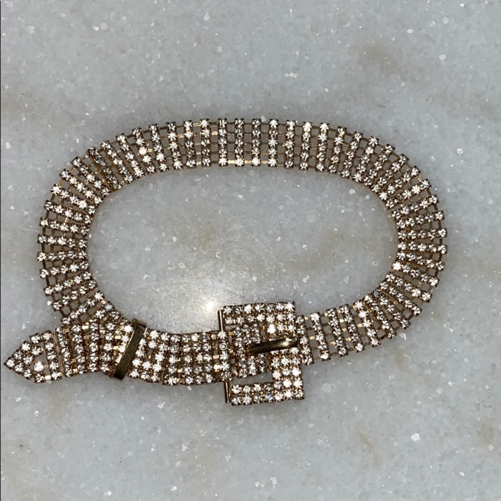 Diamond rhinestone and Gold Belt Choker